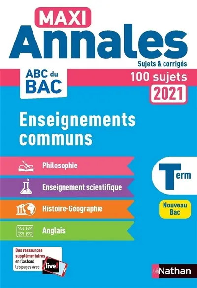 Enseignements communs terminale : 100 sujets : nouveau bac, 2021