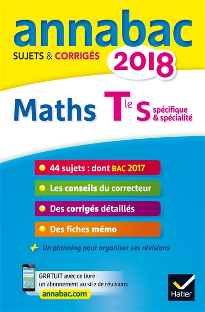 Maths terminale S, spécifique & spécialité : 2018