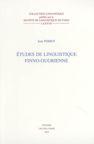 Etudes de linguistique finno-ougrienne