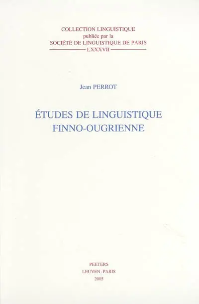 Etudes de linguistique finno-ougrienne