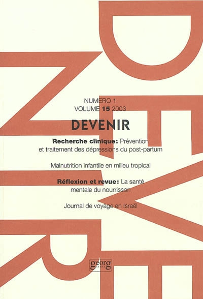 Devenir, n° 1 (2003)