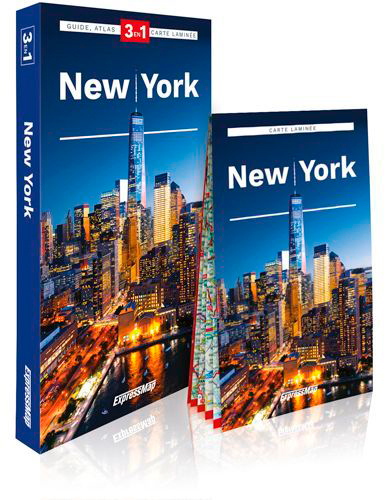 new york : 3 en 1 : guide, atlas, carte laminée