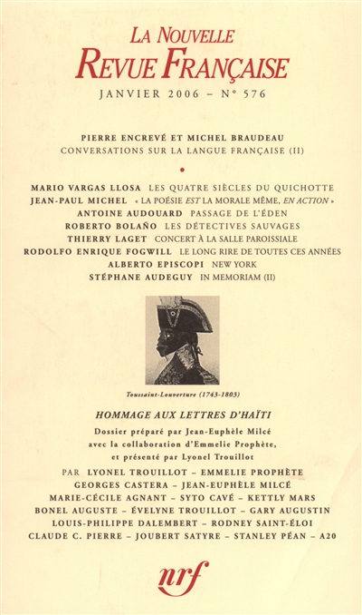 Nouvelle revue française, n° 576. Hommage aux lettres d'Haïti