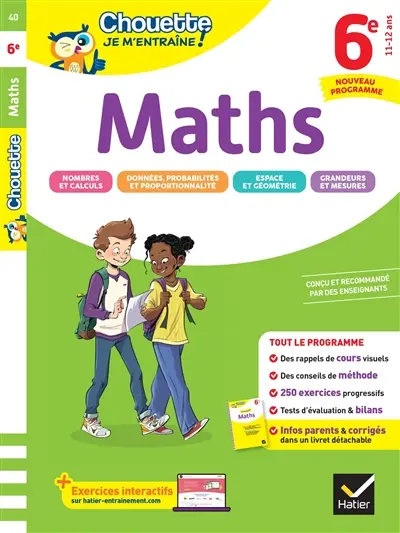 Maths 6e, 11-12 ans : nouveau programme