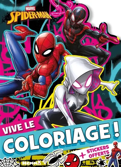 Marvel Spider-Man : Vive le coloriage ! (Spider-Man et Ghost-Spider fond rose)