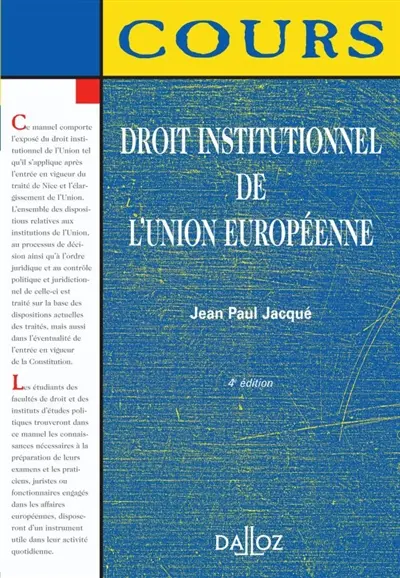 Droit institutionnel de l'Union européenne