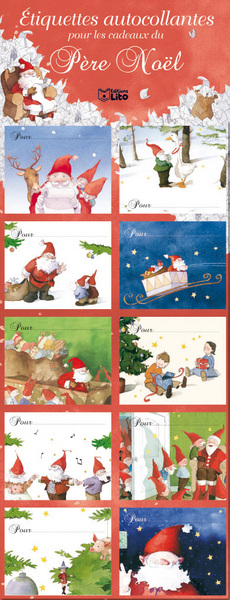 Etiquettes autocollantes pour les cadeaux du père Noël : rouges