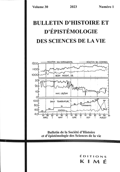 Bulletin d'histoire et d'épistémologie des sciences de la vie, n° 30-1. Explicasciences