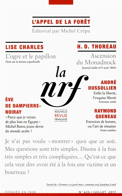 Nouvelle revue française, n° 624