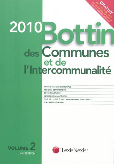 Bottin des communes et de l'intercommunalité 2010