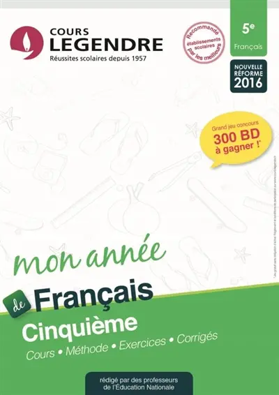 Mon année de français 5e : cours, méthode, exercices, corrigés