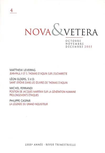 Nova & vetera, n° 4 (2005)