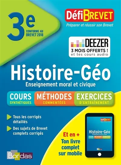 Histoire géo, enseignement moral et civique, 3e : nouveau brevet 2018