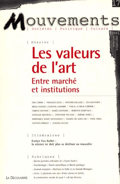 Mouvements, n° 17. Les valeurs de l'art : entre marché et institutions