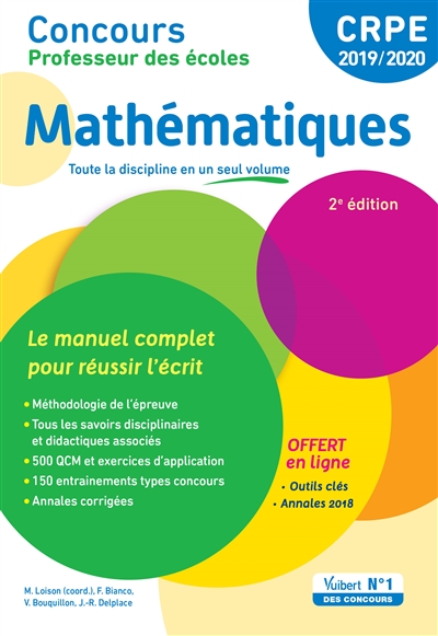 Mathématiques, CRPE 2019-2020 : le manuel complet pour réussir l'écrit