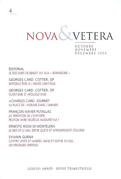 Nova & vetera, n° 4 (2008)
