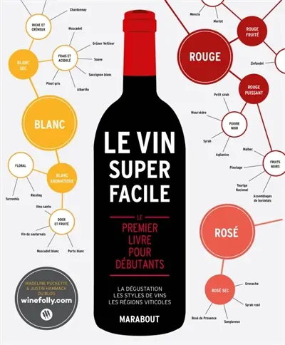 Le vin super facile : le premier livre pour débutants : la dégustation, les styles de vins, les régions viticoles