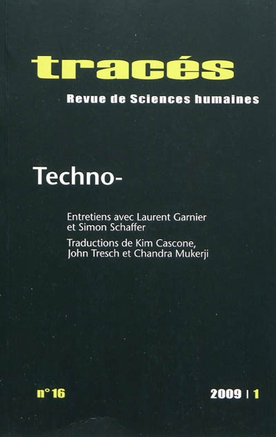 Tracés, n° 16. Techno-