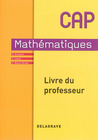 Mathématiques CAP : livre du professeur