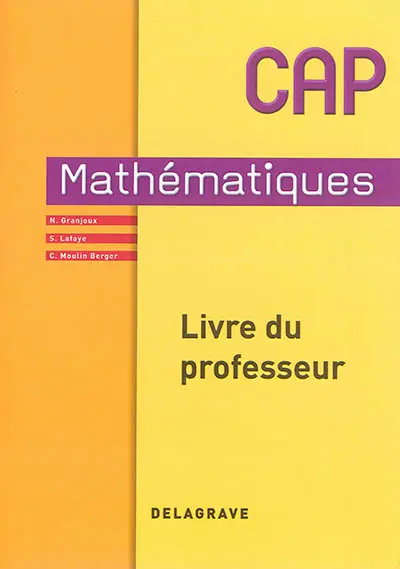 Mathématiques CAP : livre du professeur