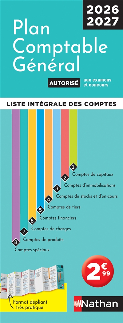 Plan comptable général 2026-2027 : liste intégrale des comptes : autorisé aux examens et concours