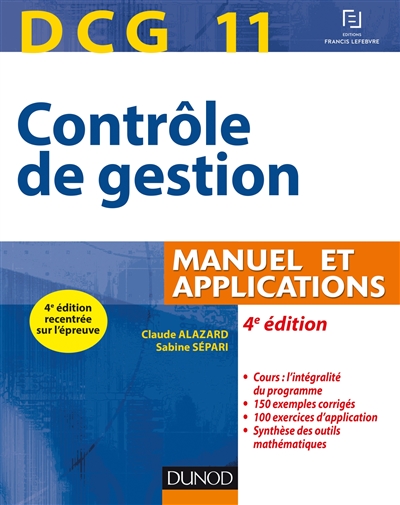 Contrôle de gestion, DCG 11 : manuel et applications