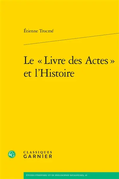 Le livre des Actes et l'histoire