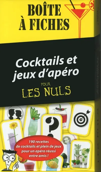 Cocktails et jeux d'apéro pour les nuls : boîte à fiches : 190 recettes de cocktails et plein de jeux pour un apéro réussi entre amis !