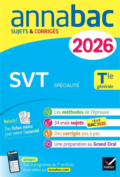 SVT spécialité, terminale générale : sujets corrigés & méthodes de l'épreuve de SVT : 2026 SVT spécialité, terminale générale : sujets corrigés & méthodes de l'épreuve de SVT : 2026