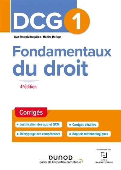DCG 1, fondamentaux du droit : corrigés