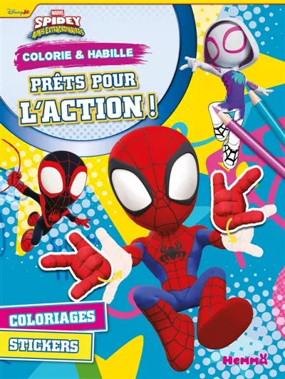 Marvel Spidey et ses amis extraordinaires : Colorie & Habille : Prêts pour l'action ! - Coloriages - Stickers Marvel Spidey et ses amis extraordinaires : Colorie & Habille : Prêts pour l'action ! - Coloriages - Stickers
