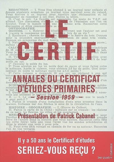 Le certif : annales du certificat d'études primaires : session 1959