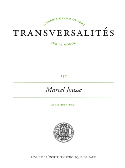 Transversalités, n° 157. Marcel Jousse