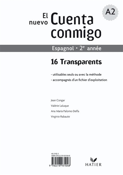 El nuevo cuenta conmigo, espagnol, 2e année : 16 transparents