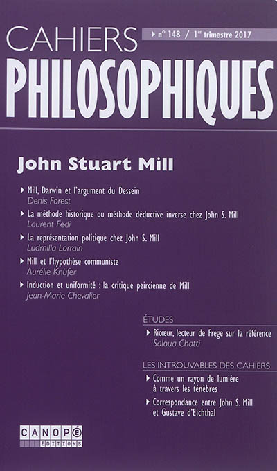 Cahiers philosophiques, n° 148. John Stuart Mill