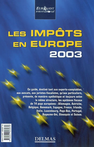 Les impôts en Europe : 2003. Taxes in Europe : 2003