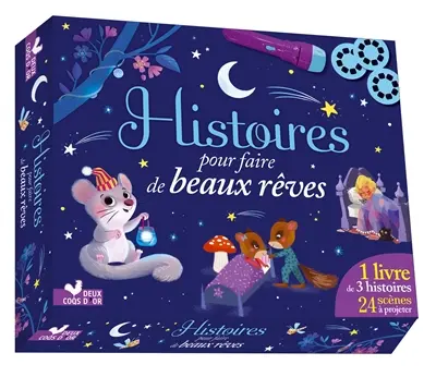 Histoires pour faire de beaux rêves : 1 livre de 3 histoires, 24 scènes à projeter