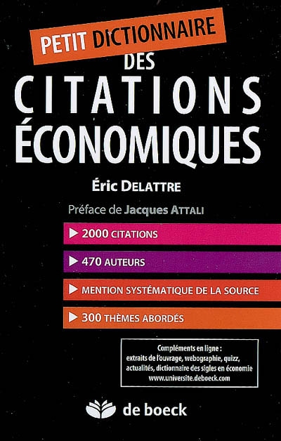 Petit dictionnaire des citations économiques