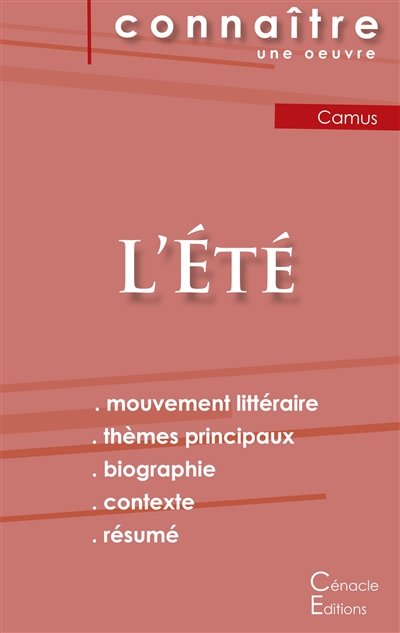 Fiche de lecture L'Eté de Albert Camus (Analyse littéraire de référence et résumé complet)