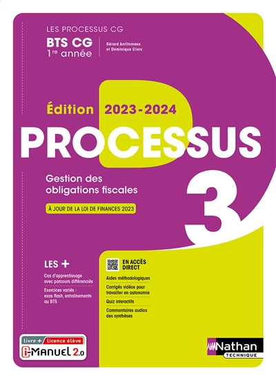 Processus 3 BTS CG 1re année : gestion des obligations fiscales : livre + licence élève