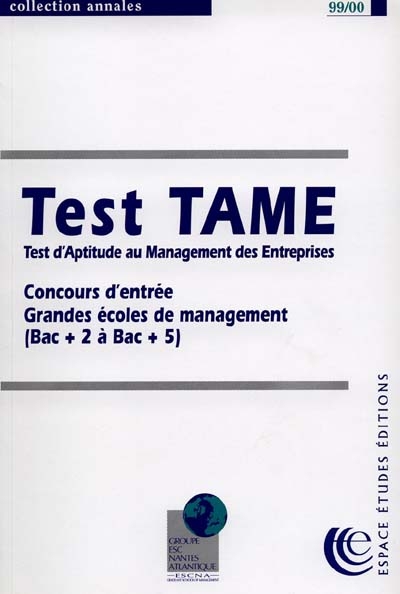 Test TAME : les annales du concours 2000