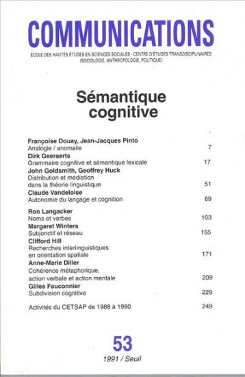 Communications, n° 53. Sémantique cognitive