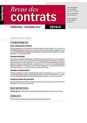 Revue des contrats, n° 4 (2016)
