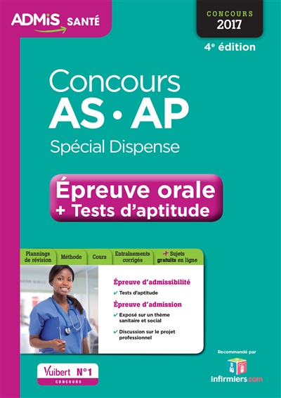 Concours AS et AP, spécial dispense : épreuve orale + tests d'aptitude : concours 2017