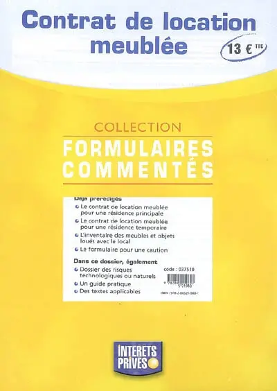 Contrat de location meublée