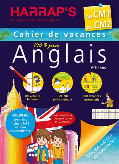 Cahier de vacances anglais Harrap's du CM1 au CM2, 9-10 ans