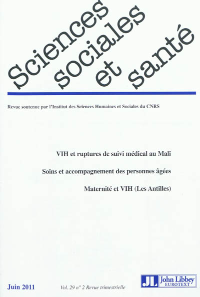 Sciences sociales et santé, n° 2 (2011)