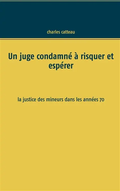 Un juge condamné à risquer et espérer : La justice des mineurs dans les années 70