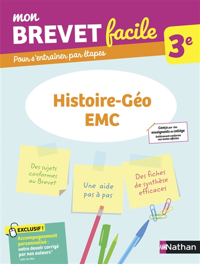 Mon brevet facile, 3e : histoire géo, EMC