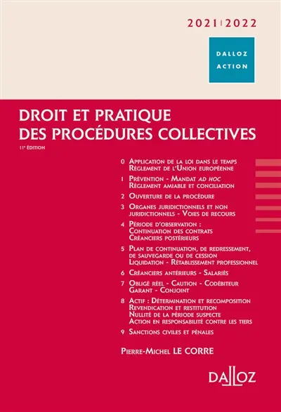 Droit et pratique des procédures collectives 2021-2022